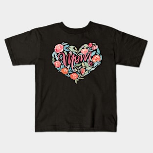 Mom floral heart Kids T-Shirt